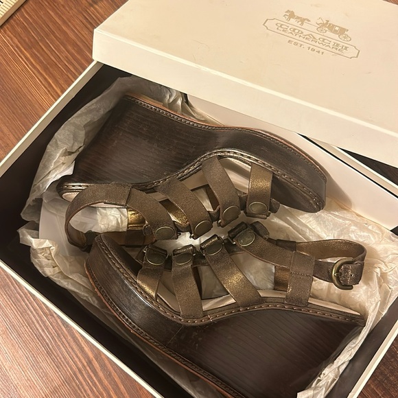 Coach Mallorie gladiator heel wedge - Picture 1 of 15